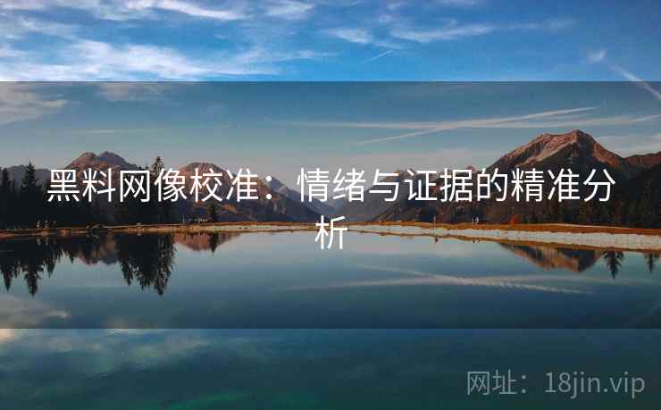 黑料网像校准:情绪与证据的精准分析 黑料网像校准:情绪与证据的精准分析