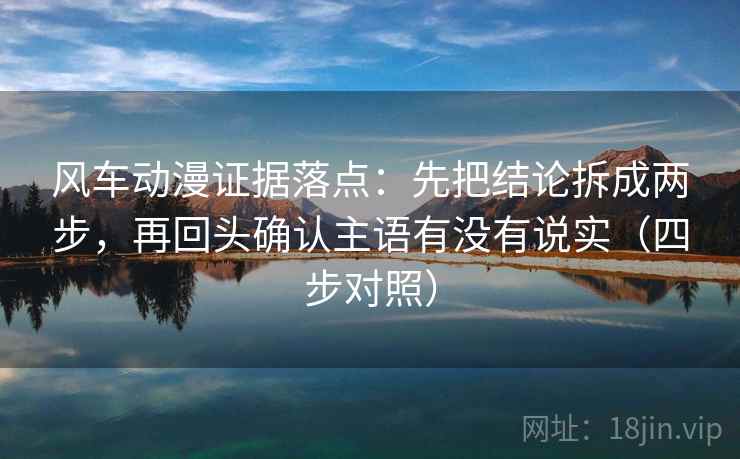 风车动漫证据落点：先把结论拆成两步，再回头确认主语有没有说实（四步对照）