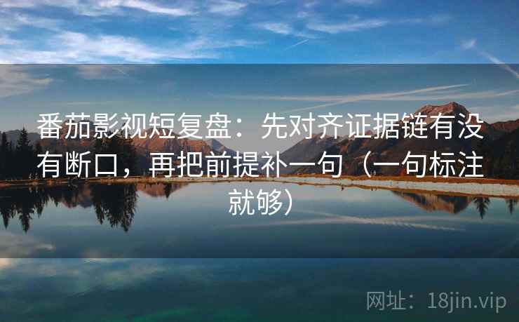 番茄影视短复盘：先对齐证据链有没有断口，再把前提补一句（一句标注就够）