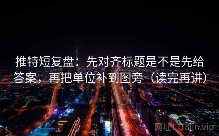 推特短复盘:先对齐标题是不是先给答案,再把单位补到图旁(读完再讲) 推特短复盘:先对齐标题是不是先给答案,再把单位补到图旁(读完再讲)