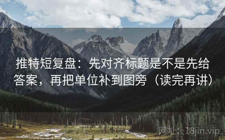 推特短复盘:先对齐标题是不是先给答案,再把单位补到图旁(读完再讲) 推特短复盘:先对齐标题是不是先给答案,再把单位补到图旁(读完再讲)